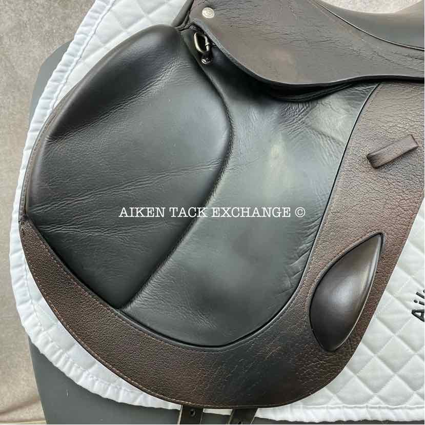 2014 Custom Saddlery Monte Carlo Monoflap Jump Saddle, 17" Seat, Forward Flap, Adjustable Tree, Wool Flocked Panels