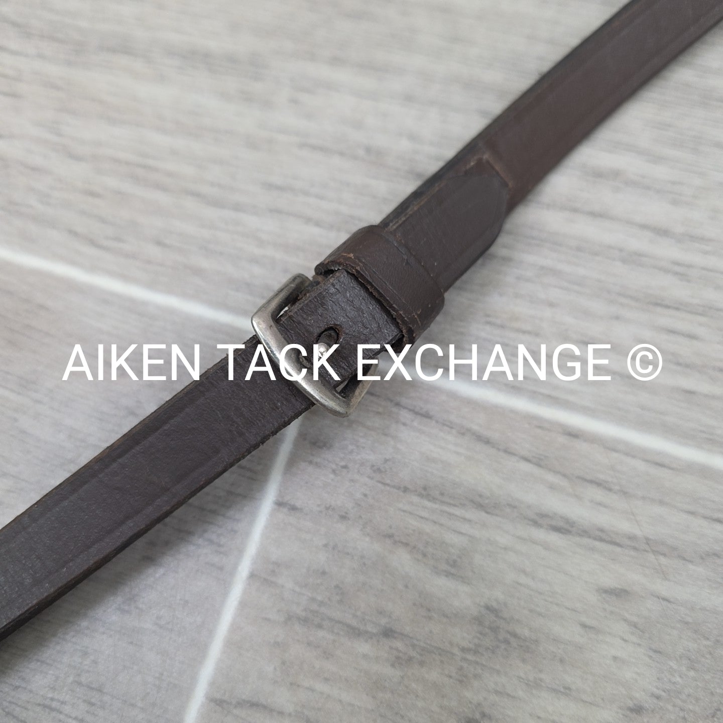Plain Flat Leather Reins, Brown, 55"