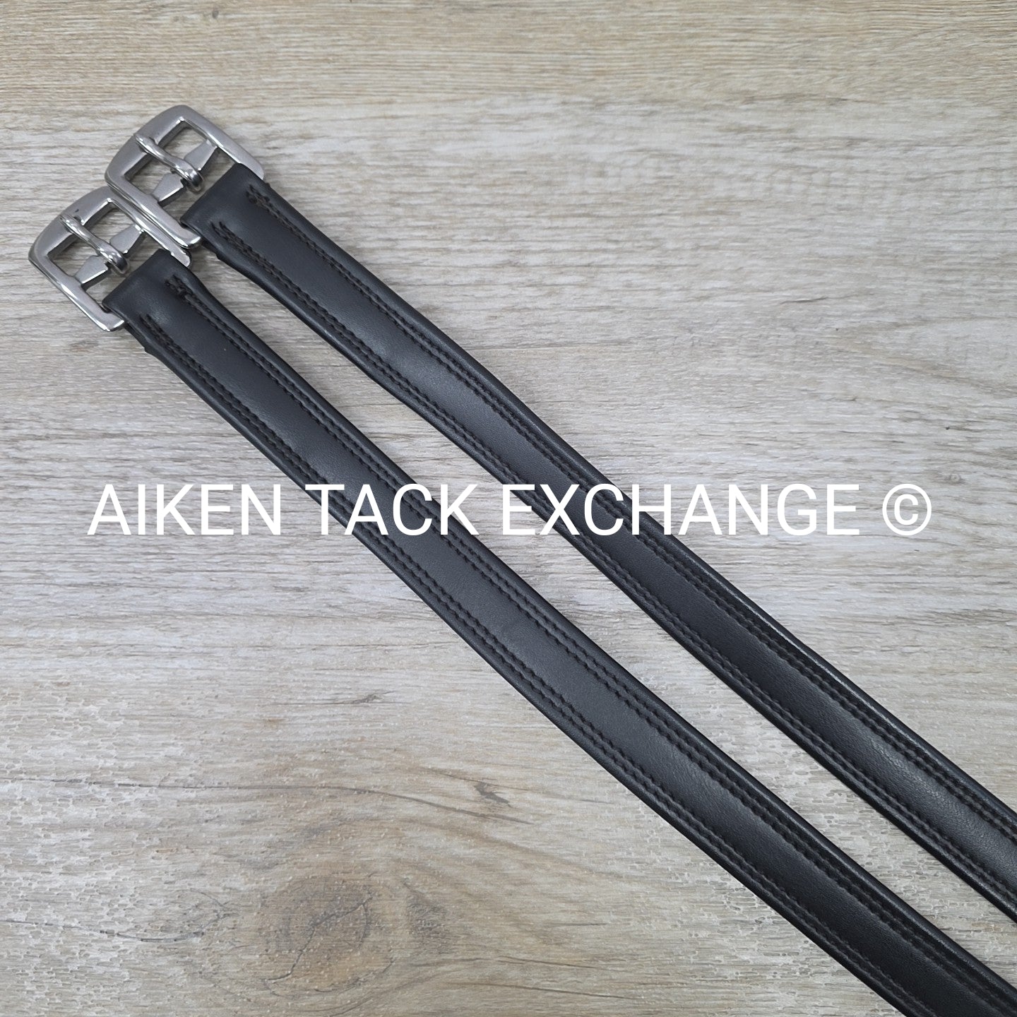 Shires Easy Care None Stretch Stirrup Leathers, Black, 54"