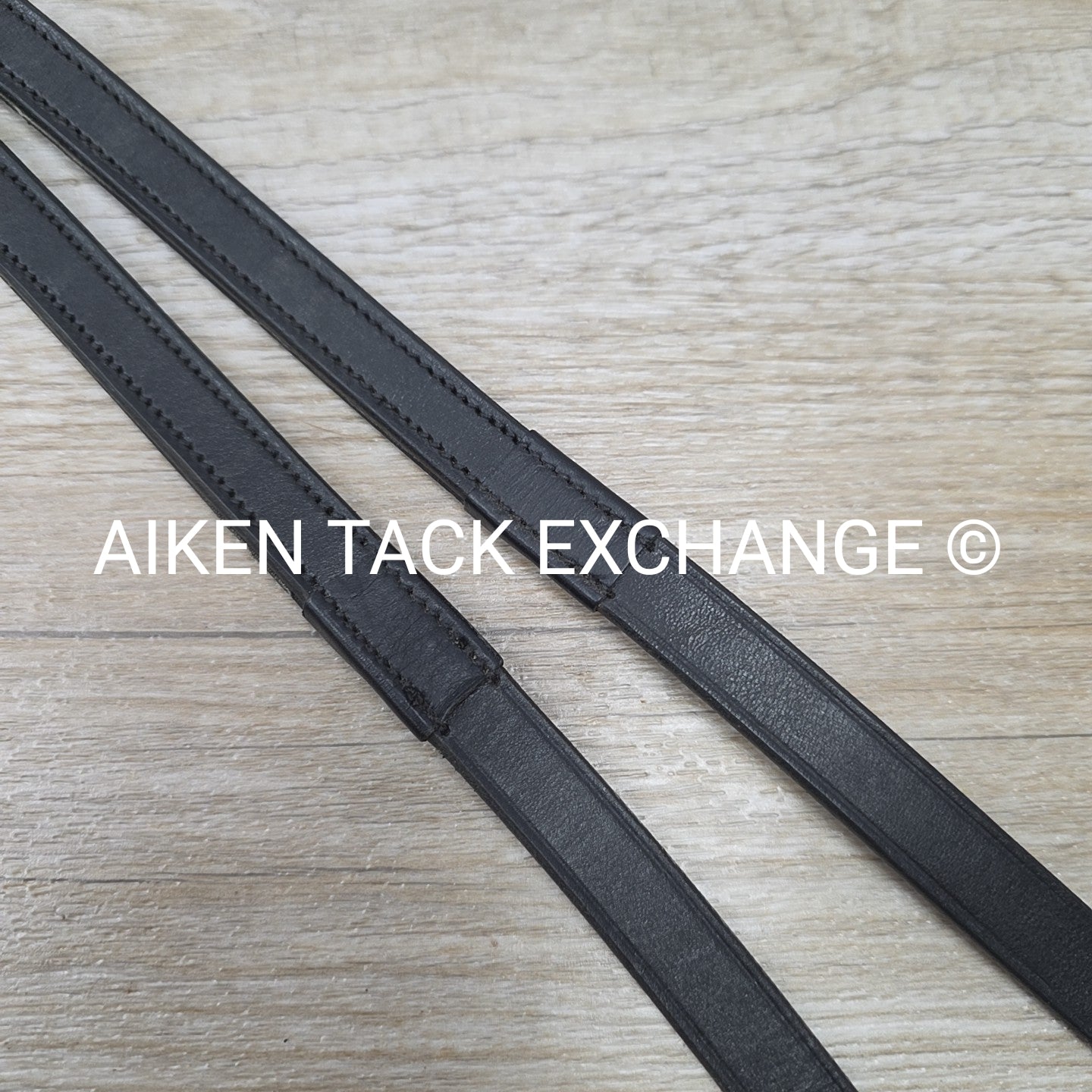 Rubber Lined Reins, Black, Full