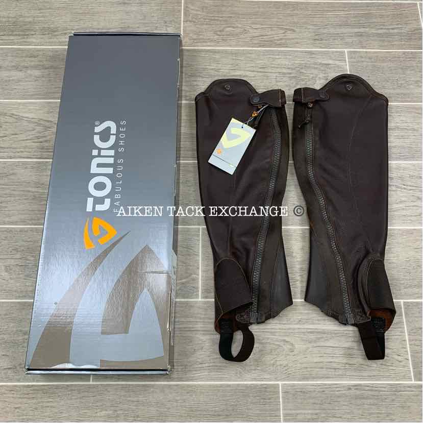 Schockemohle Tonics Sirius Half Chaps, Brown, Size 39 Calf 44 Height