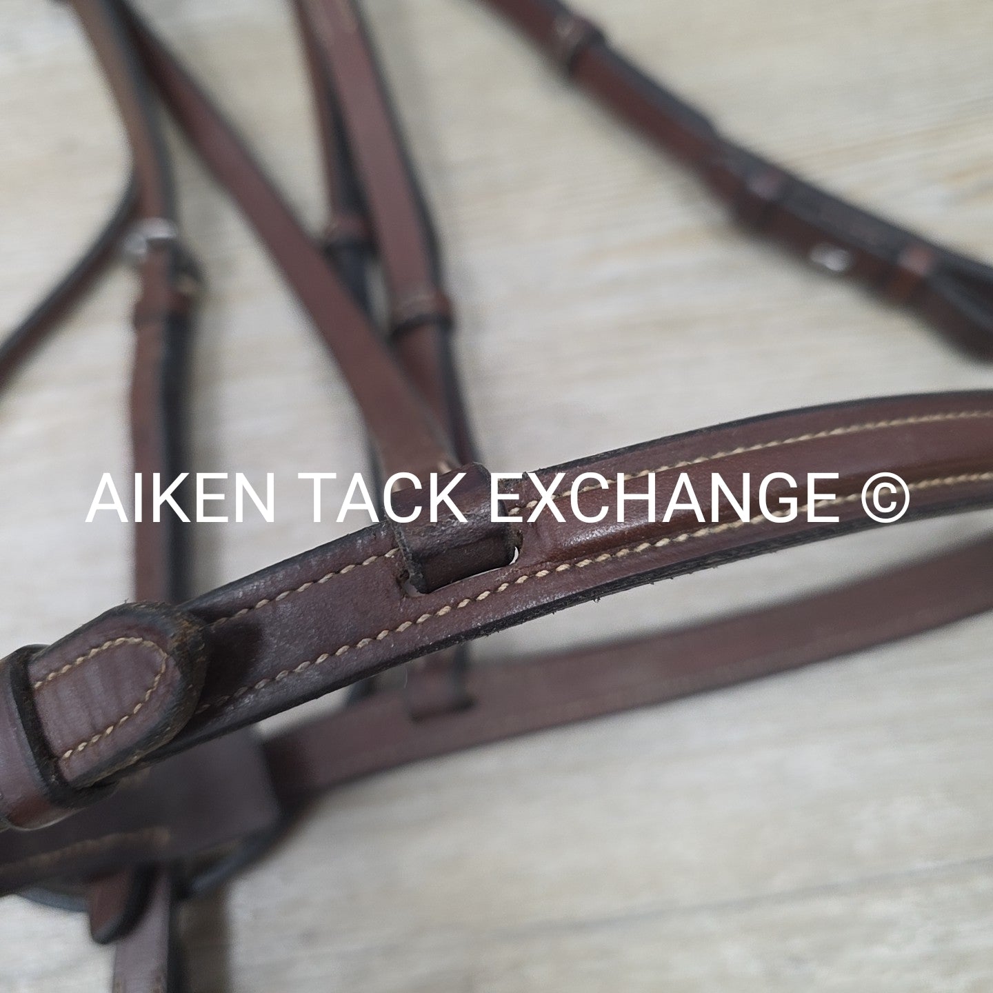 Plain Square Raised Bridle, No Reins, Brown, Size Full