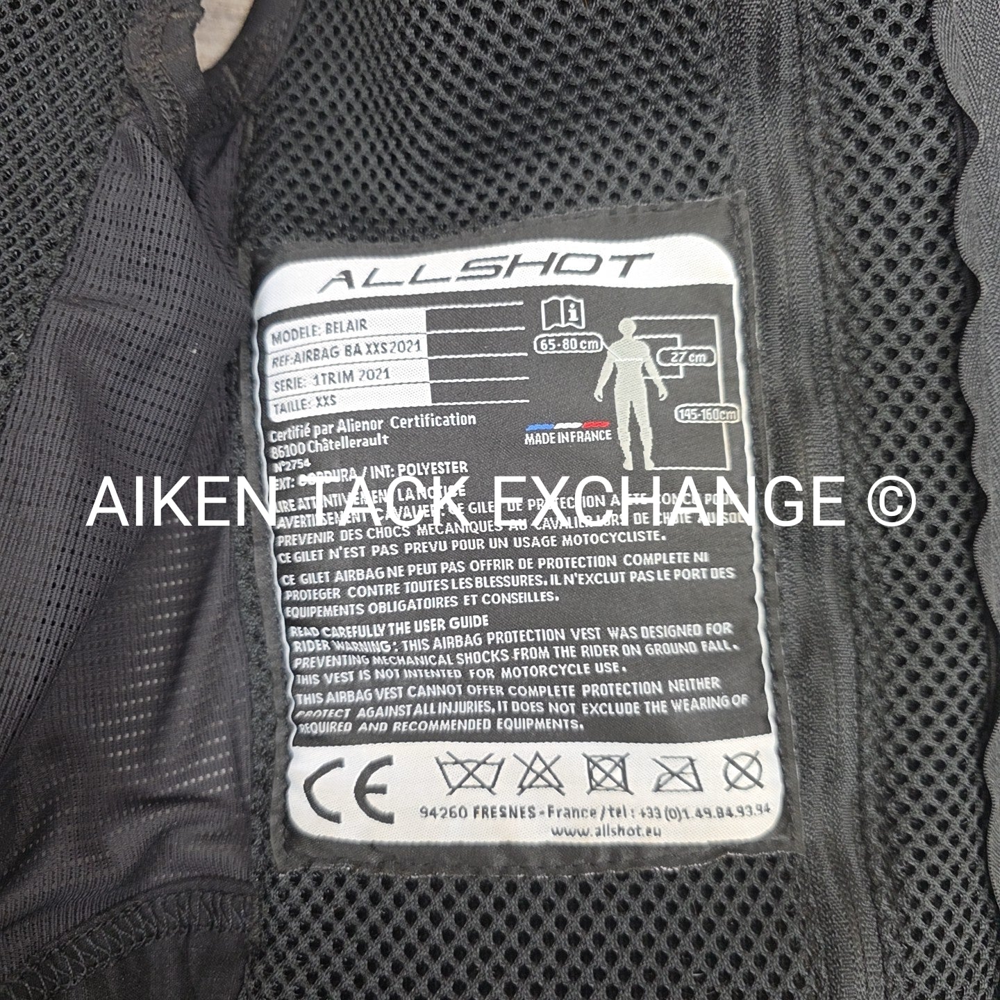 Equiline Allshot Belair Airbag Safety Vest, Size XX-Small