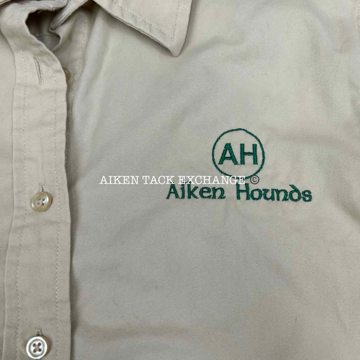 Aiken Hounds Long Sleeve Button Down Top, Size Medium