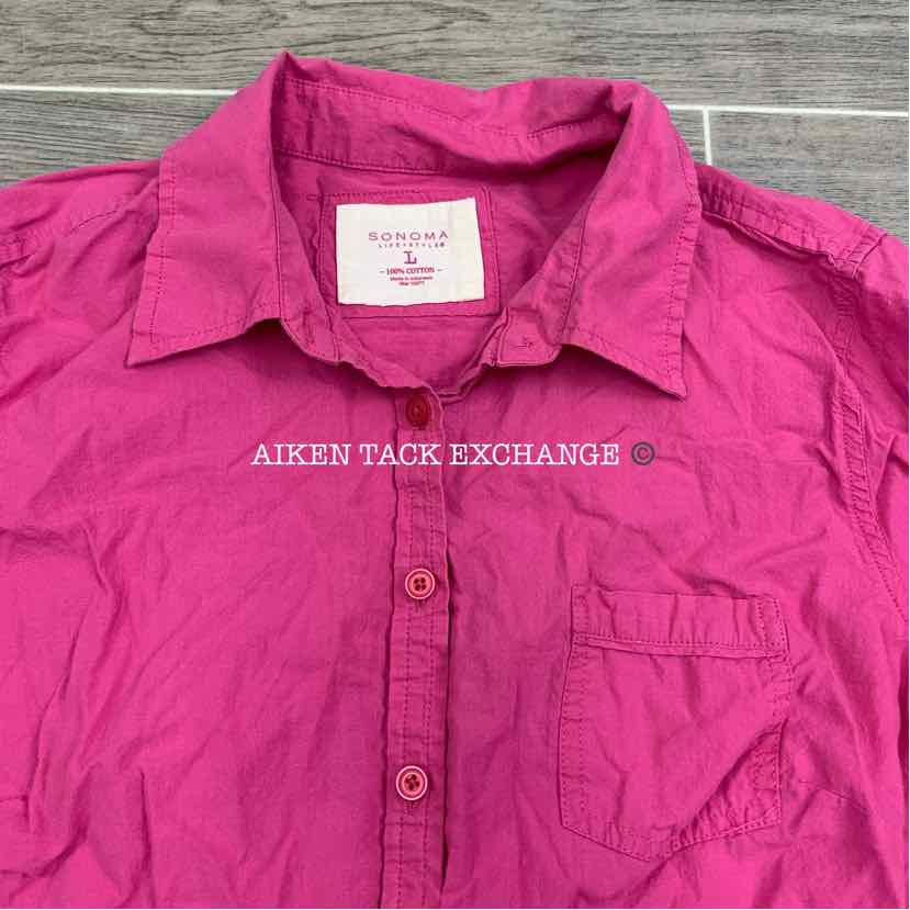 Long Sleeve Cotton Long Sleeve Top, Size Large