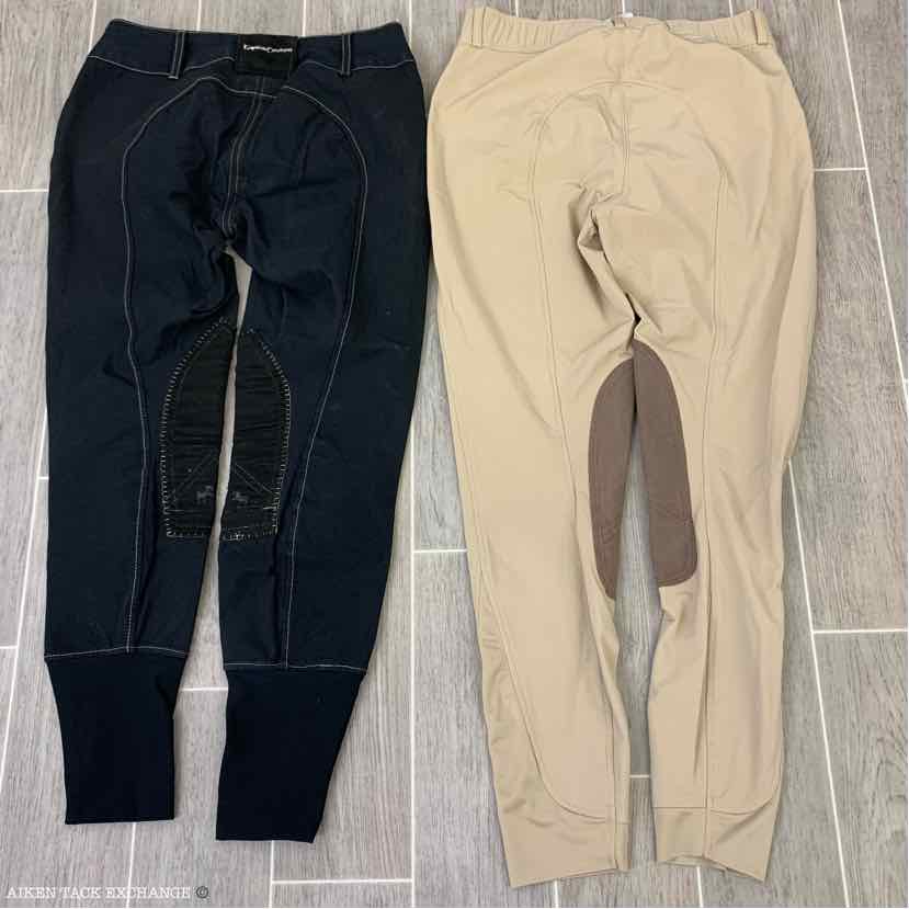 BARGAIN BUNDLE: 2 Pairs of Knee Patch Breeches, Equine Couture & HKM, Size 28