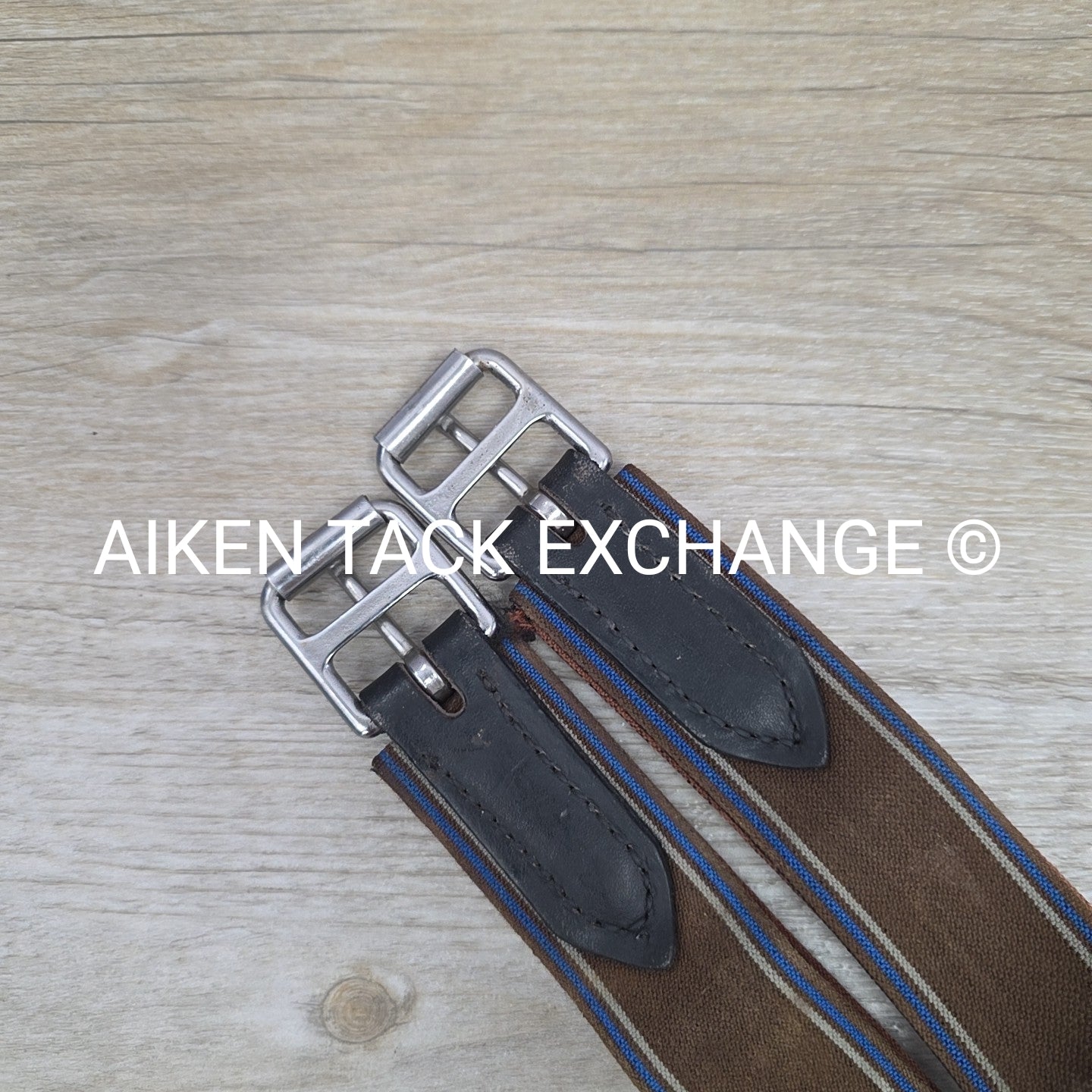 Stubben Leather Girth with Double End Elastic, Brown, 47" (120 cm)
