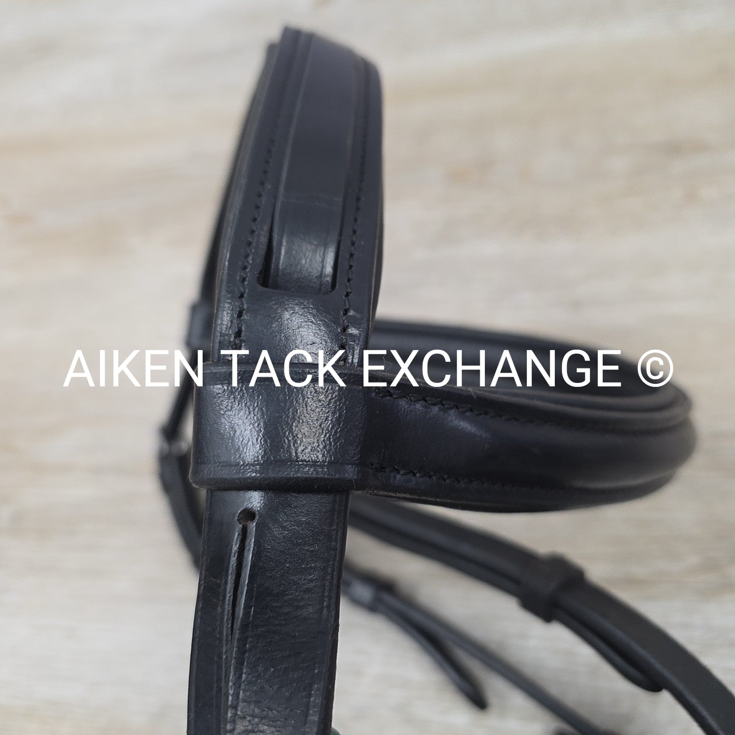 KL Select Black Oak Juniper Dressage Bridle with Reins, Black, Size Full