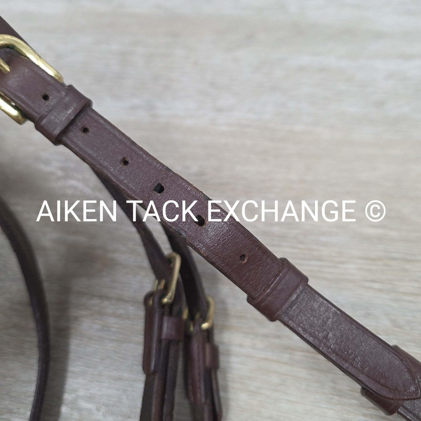 Harmohn Kraft Plain Raised Bridle with Laced Reins, Missing Flash Strap, Brown,