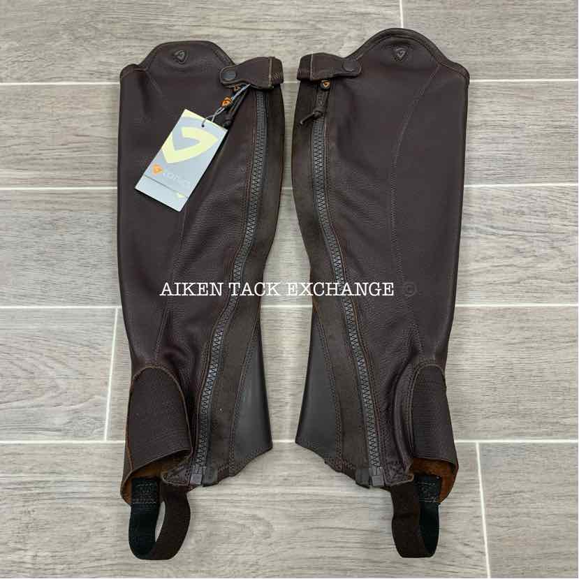 Schockemohle Tonics Sirius Half Chaps, Brown, Size 39 Calf 44 Height
