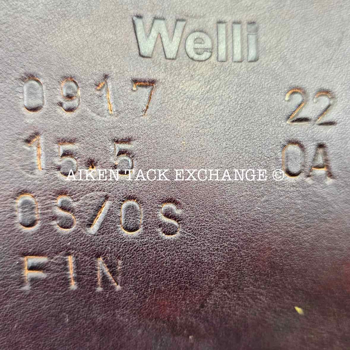 2022 Voltaire Welli Close Contact Jump Saddle, 15.5" Seat, 0A Flap, M/MW Tree, Foam FIN Panels