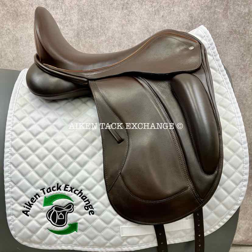 2016 Custom Saddlery Santa Cruz R Monoflap Dressage Saddle, 17.5" Seat, Adjustable Tree, Wool Flocked Panels