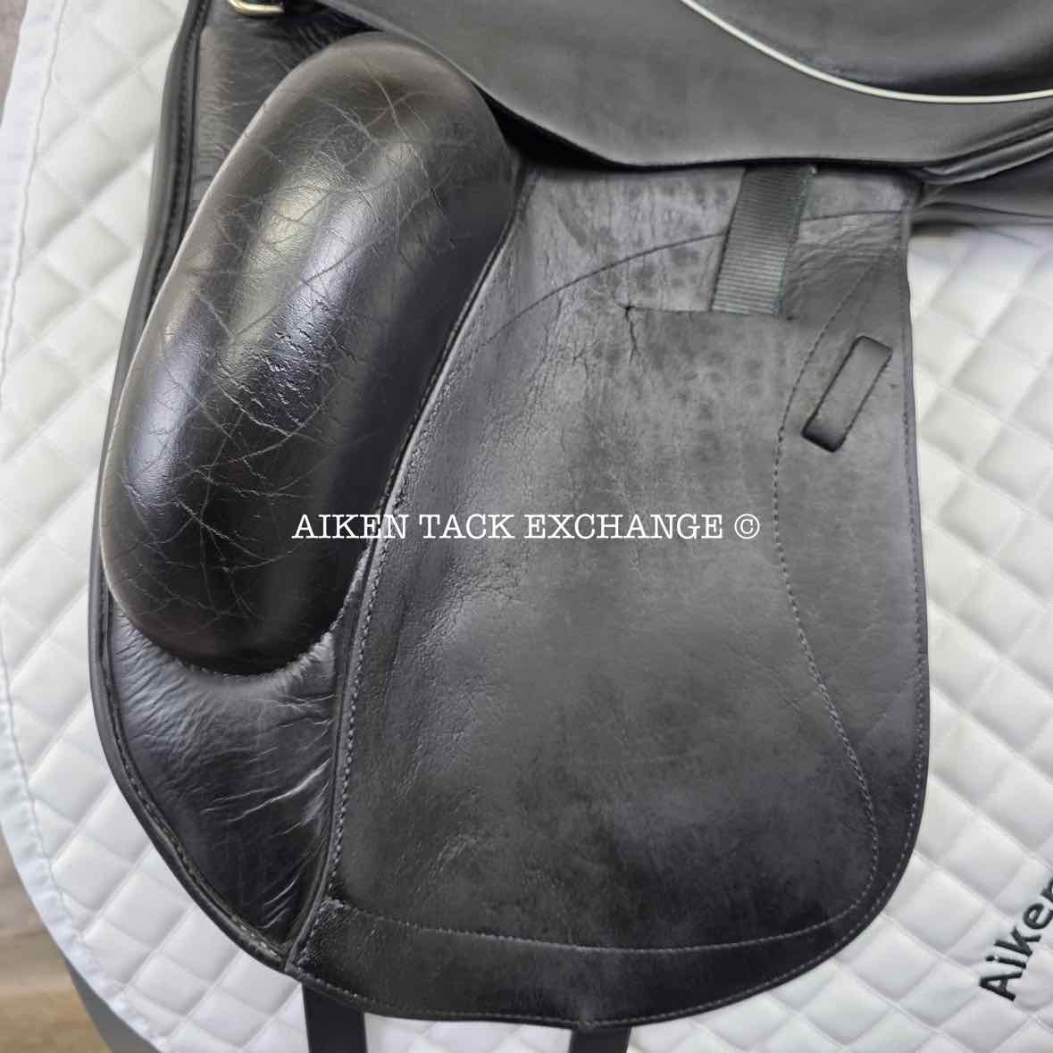 2015 Custom Saddlery Wolfgang Solo Monoflap Dressage Saddle, 17" Seat, Short Flap, Adjustable Tree, Wool Flocked Panels