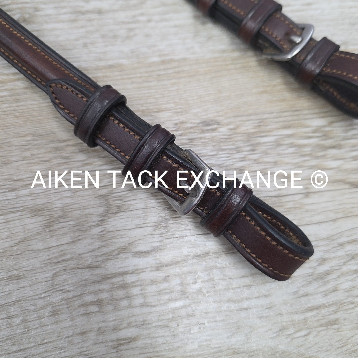 Plain Raised Laced Reins, Brown, Size Full