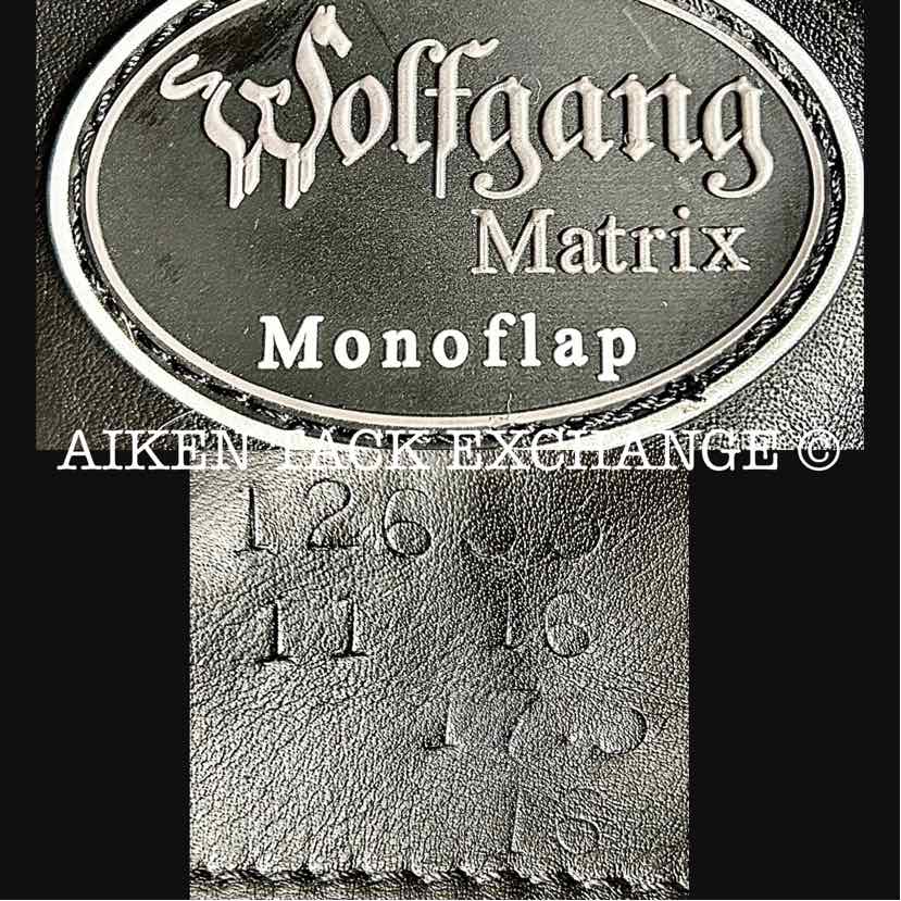 2016 Custom Saddlery Wolfgang Matrix Monoflap Dressage Saddle, 17.5” Seat, Adjustable Tree, Wool Flocked Panels