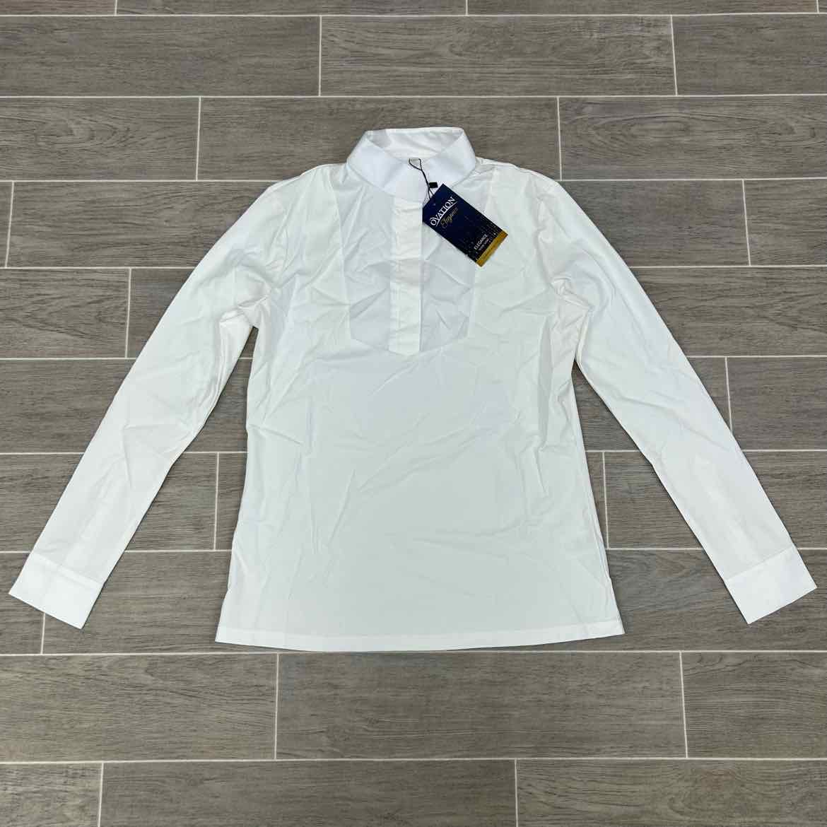 Ovation Elegance Long Sleeve Show Shirt, White, Size Large