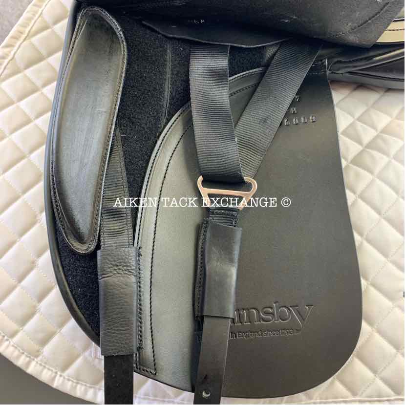 Barnsby Dressage Saddle, 17" Seat, Medium Tree, Wool Flocked Panels