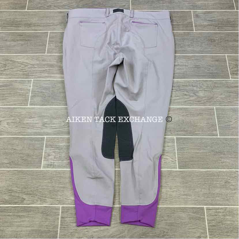 Dover Saddlery Wellesley Front Zip Knee Patch Breeches, Size 34