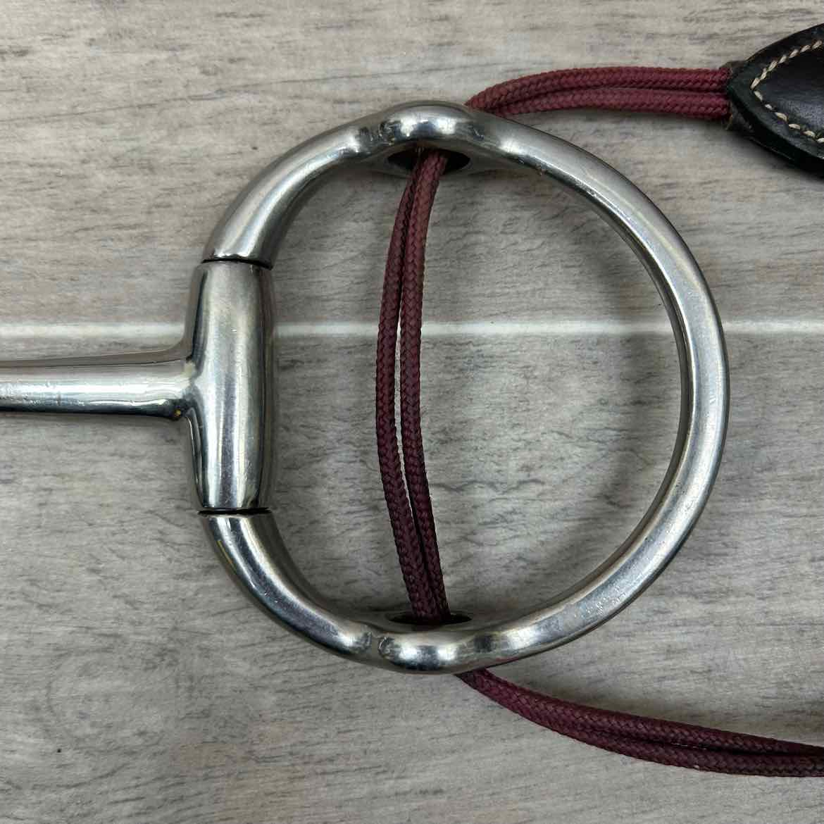 Coronet Single Joint Eggbutt Gag Bit with Rope Cheek Pieces 5"