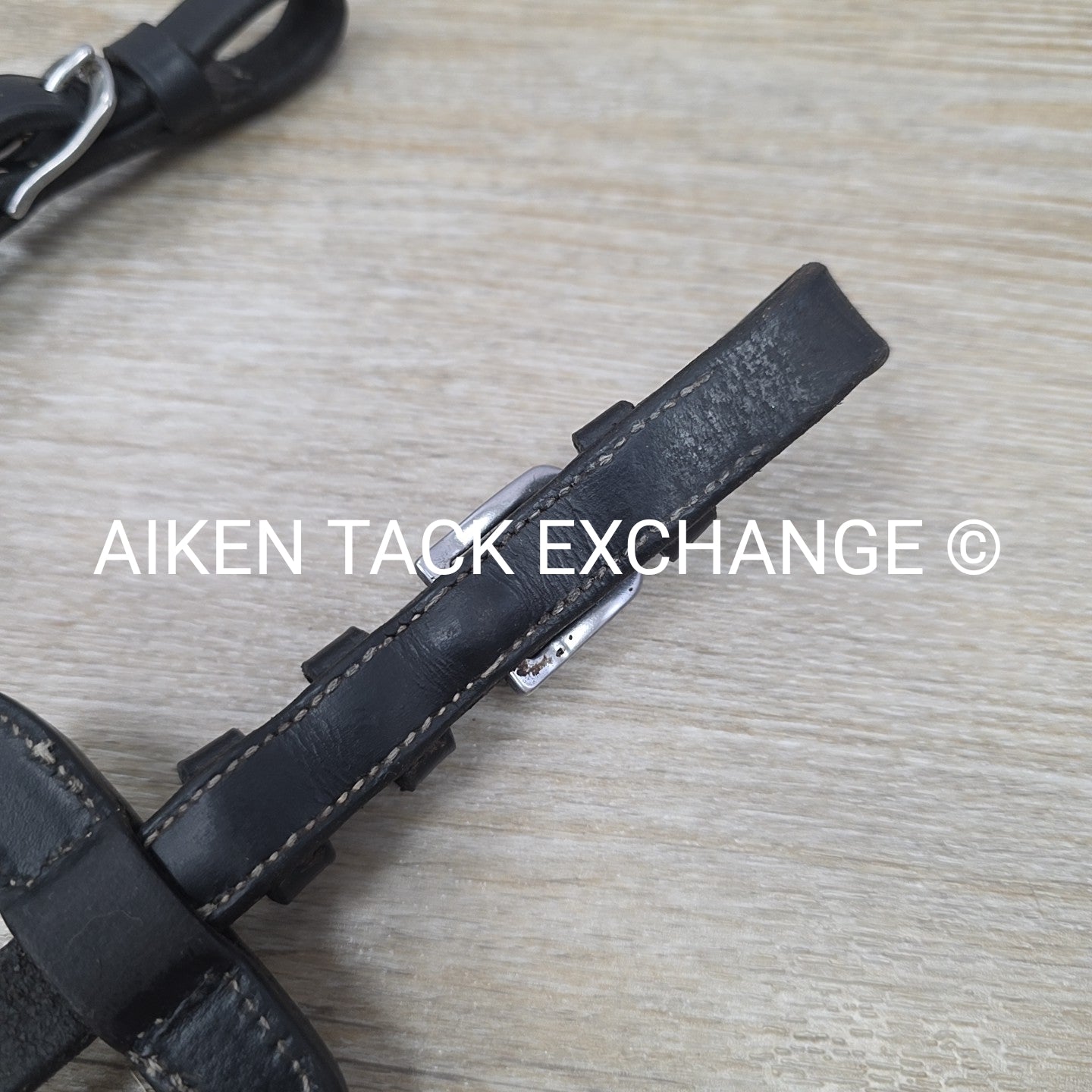 Leather Reins with Hand Grips, Black, 58"