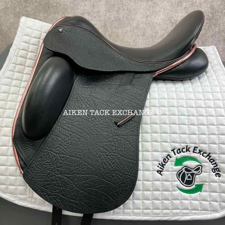2023 County Epiphany Monoflap Dressage Saddle, 17" Seat, Narrow Tree, Wool Flocked Panels