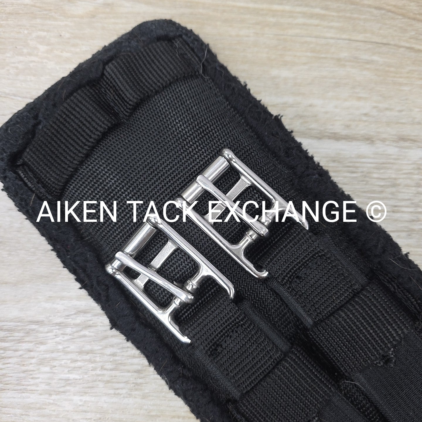 Fleece Dressage Girth with Double Elastic, Black, 30"