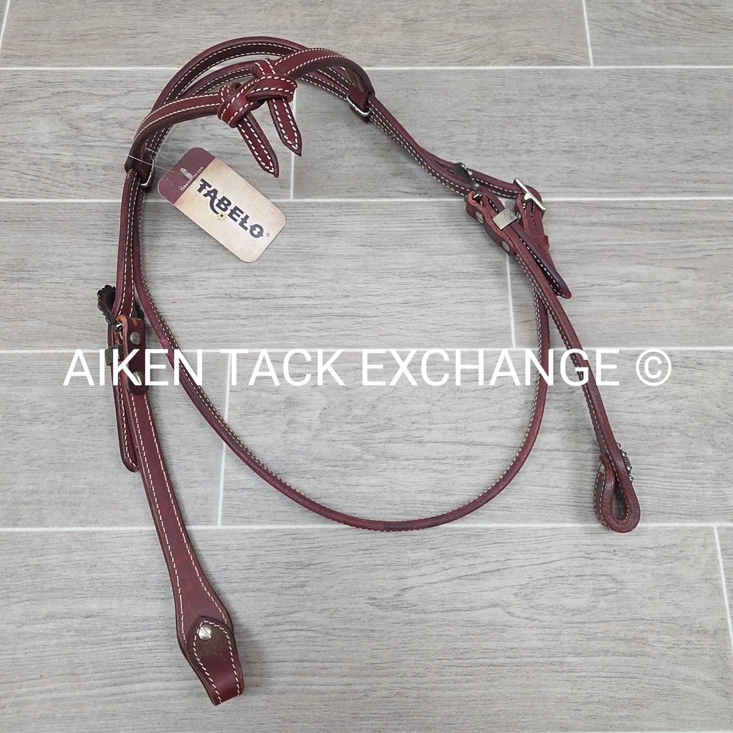 Tabelo Knotted Brow Headstall, No Reins, Brown, Size Full