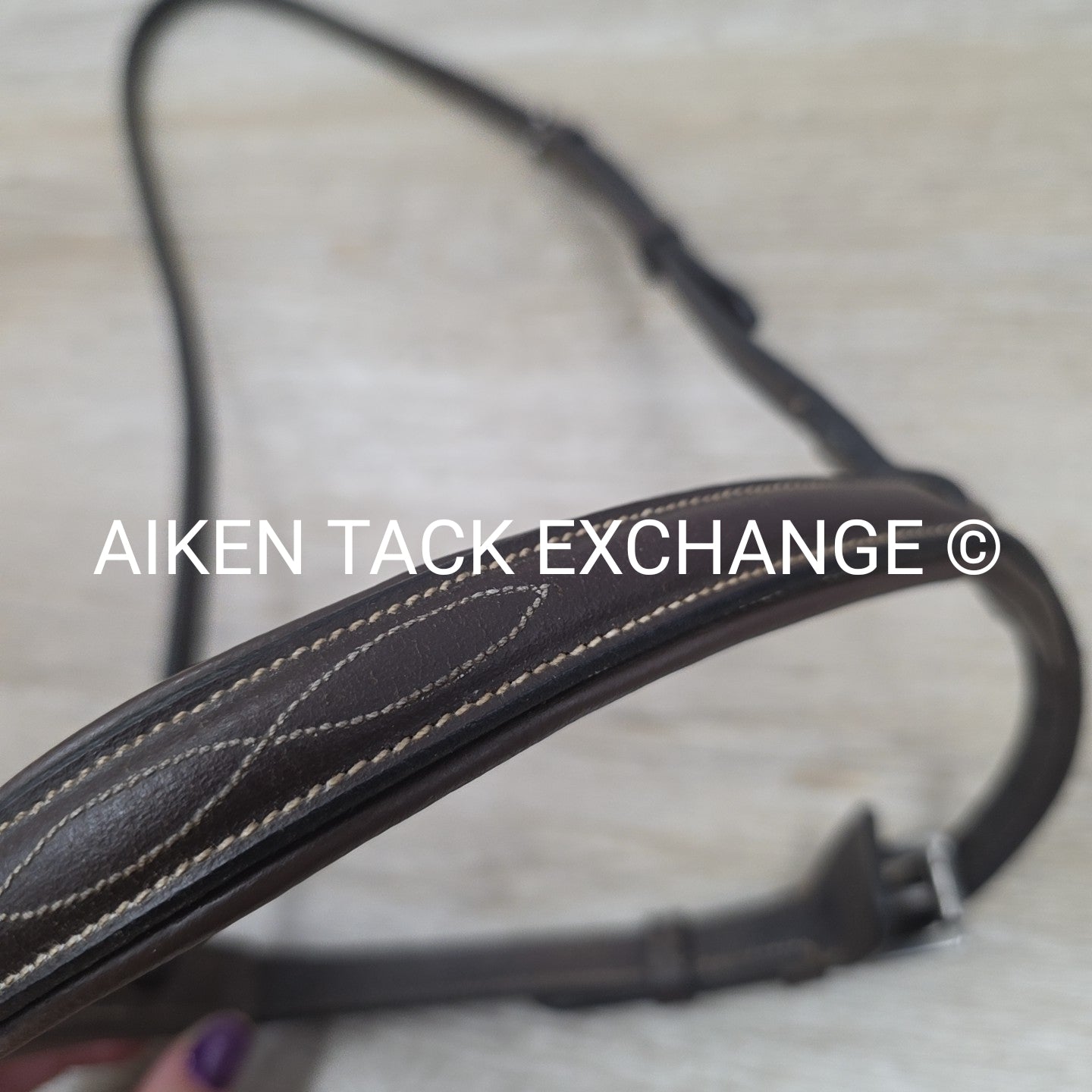 Padded Fancy Stitch Noseband, Brown, Size Full