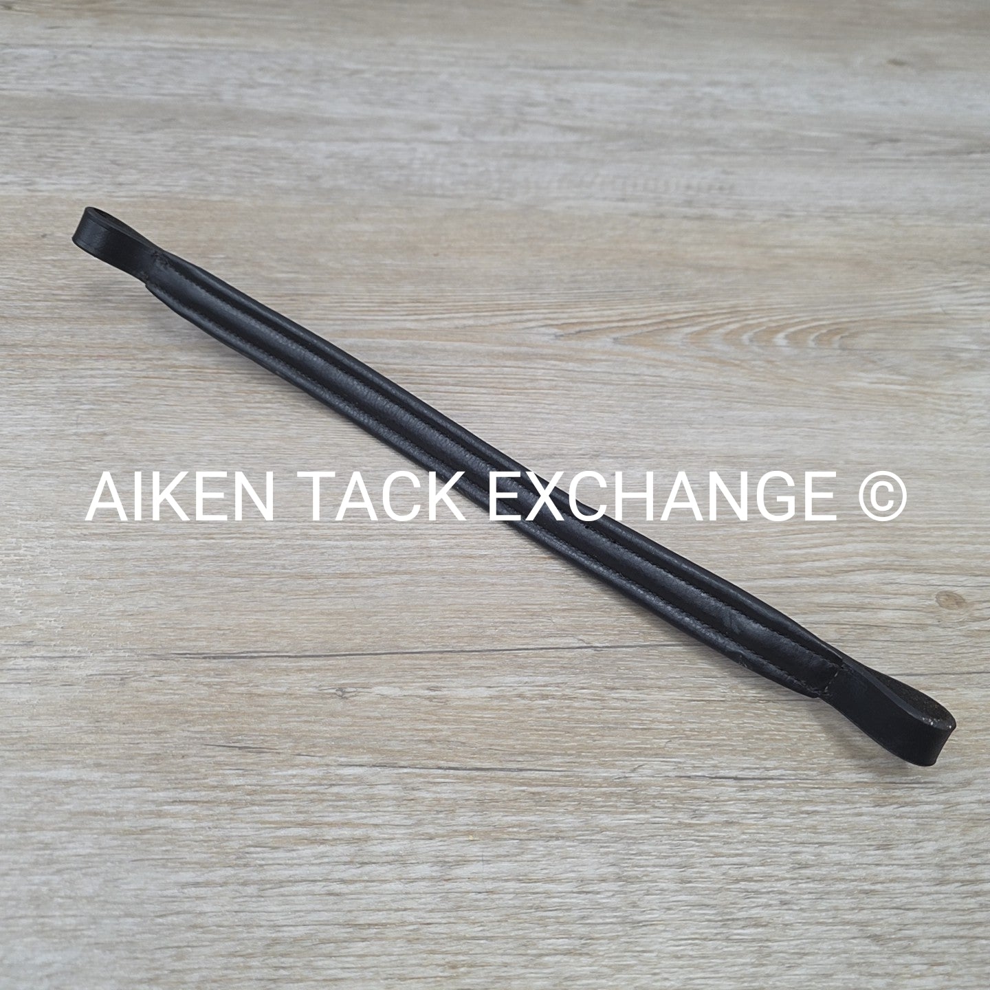 Padded Plain Raised Browband, Black, 15"