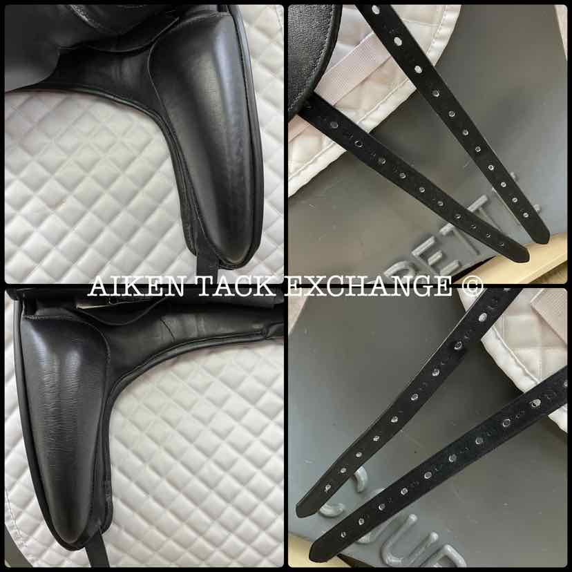 2017 Custom Saddlery Advantage Monoflap Dressage Saddle, 17.5" Seat, Adjustable Tree, Wool Flocked Panels