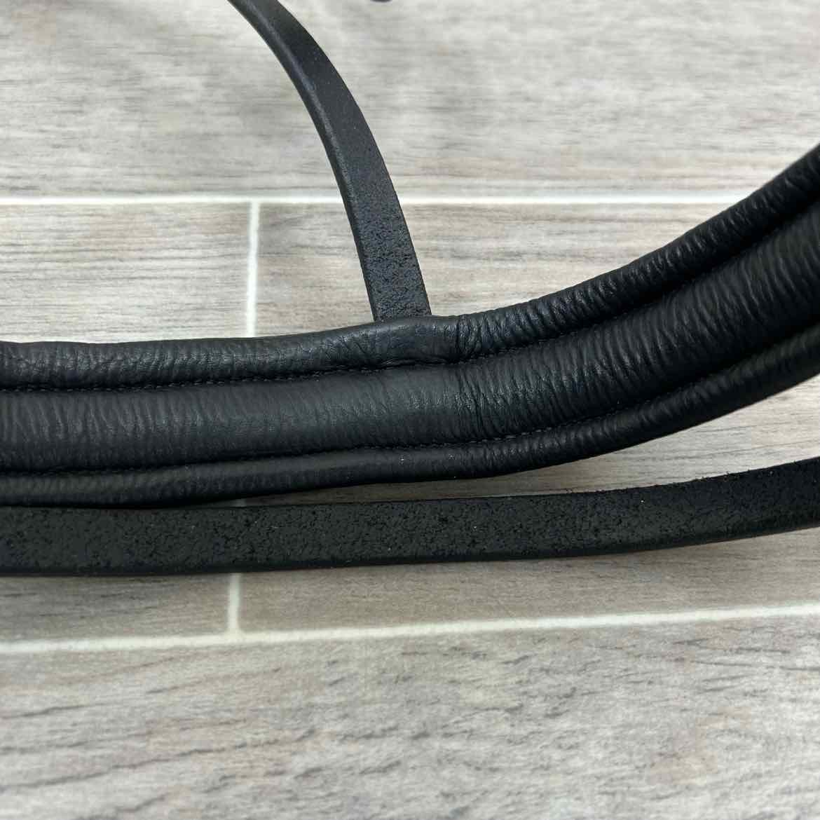 Padded Plain Rashed Flash Noseband, Black & Silver, Oversize