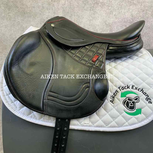 2019 Schleese LightFlight Bi-Nateline Jump/XC Monoflap Saddle, 17.5" Seat, Adjustable Adaptree, Wool Flocked PSI Panels