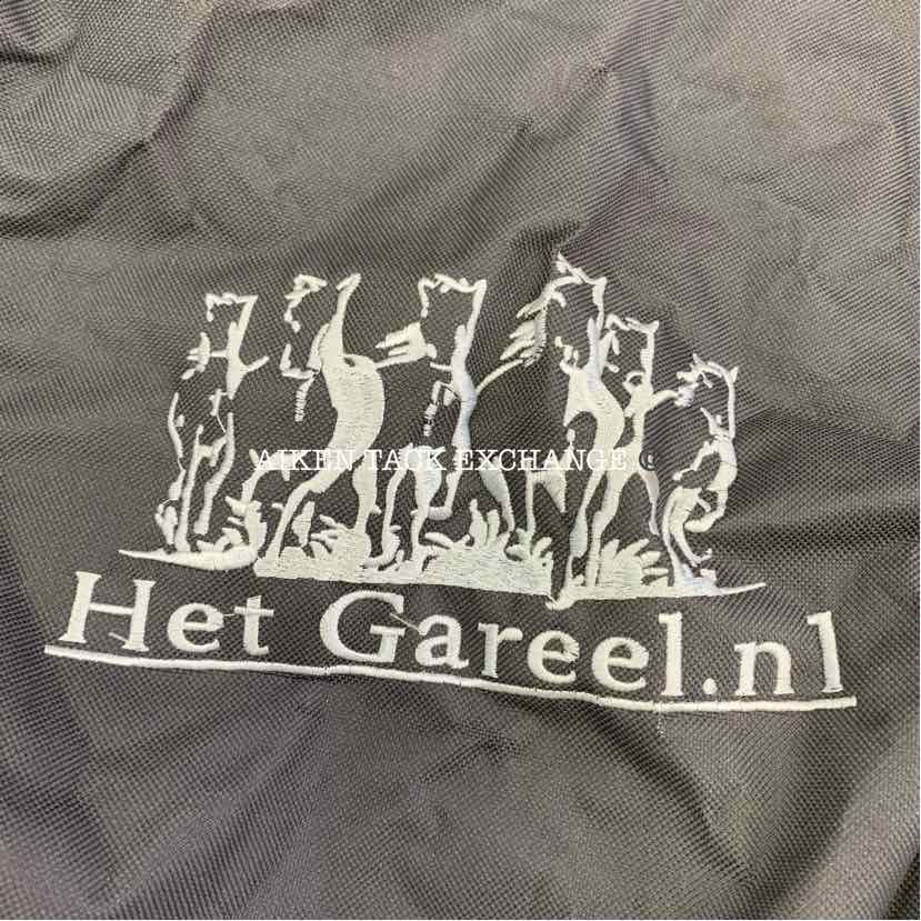 Het Gareel.nl Saddle Cover, Fleece Lined, Grey w/ White Embroidery