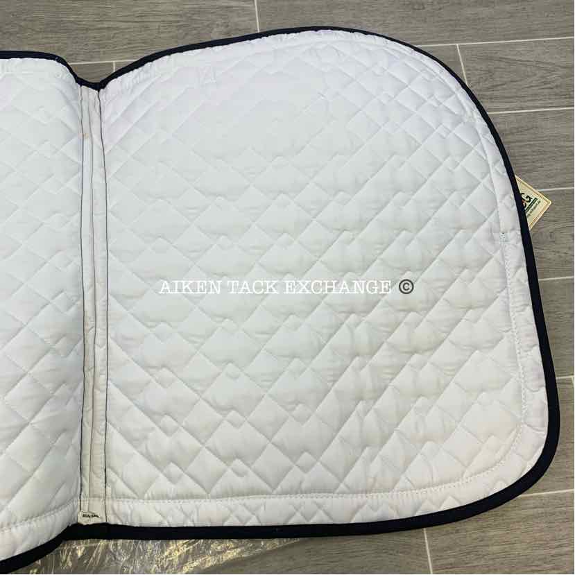 USG by KL Select All Purpose Saddle Pad, White/Navy, Size Full, Brand New