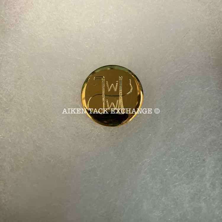 Why Worry Hounds "WWH" Button, Brass, Large:Foxhunting Accessories: Aiken Tack Exchange:The Aiken Tack Exchange