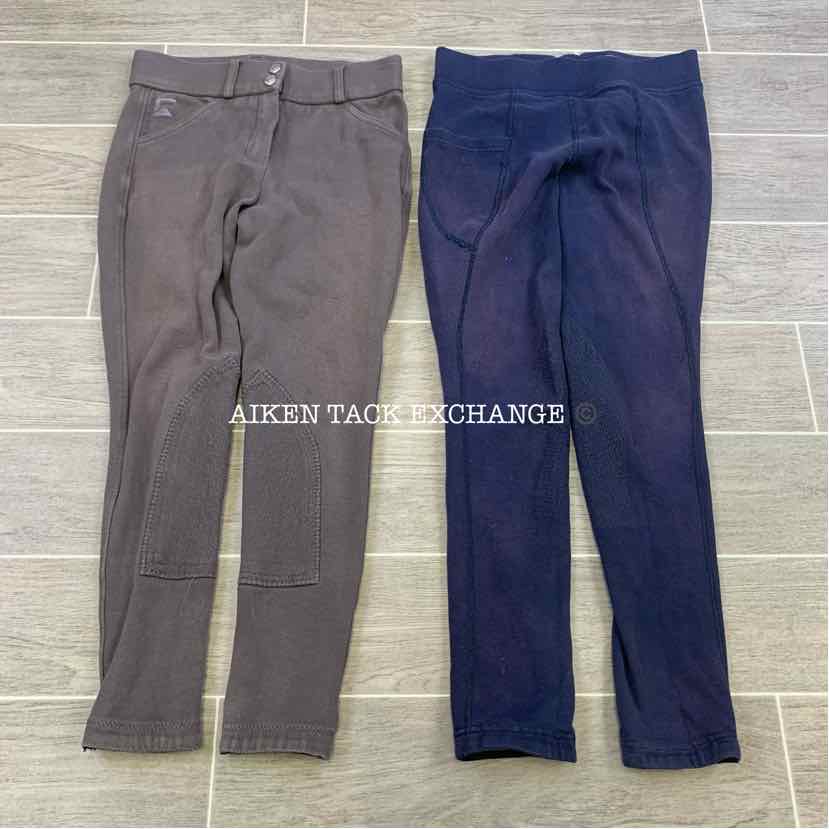 BARGAIN BUNDLE: 2 Pairs of Riding Sport Knee Patch Breeches Tights, Size 12