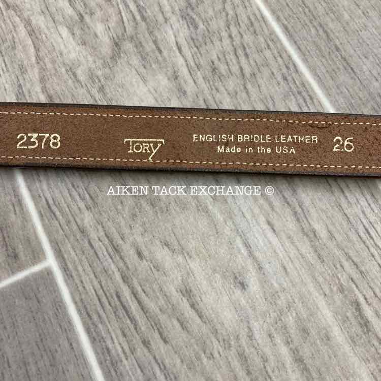 Tory Leather Clincher Brass Buckle Belt, 26"