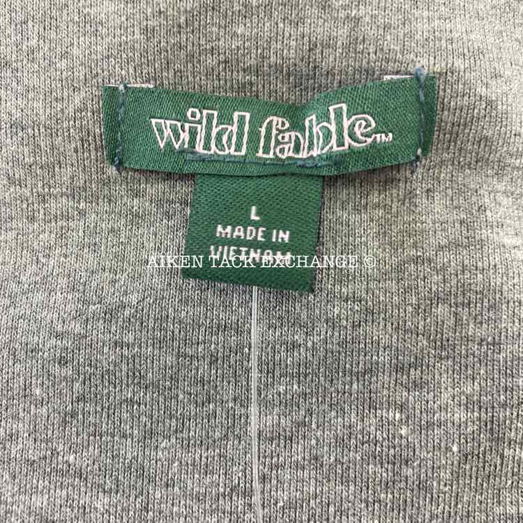 Women's L, Wild Fable Short Sleeve V-Neck Cropped Top T-Shirt, Heather Grey