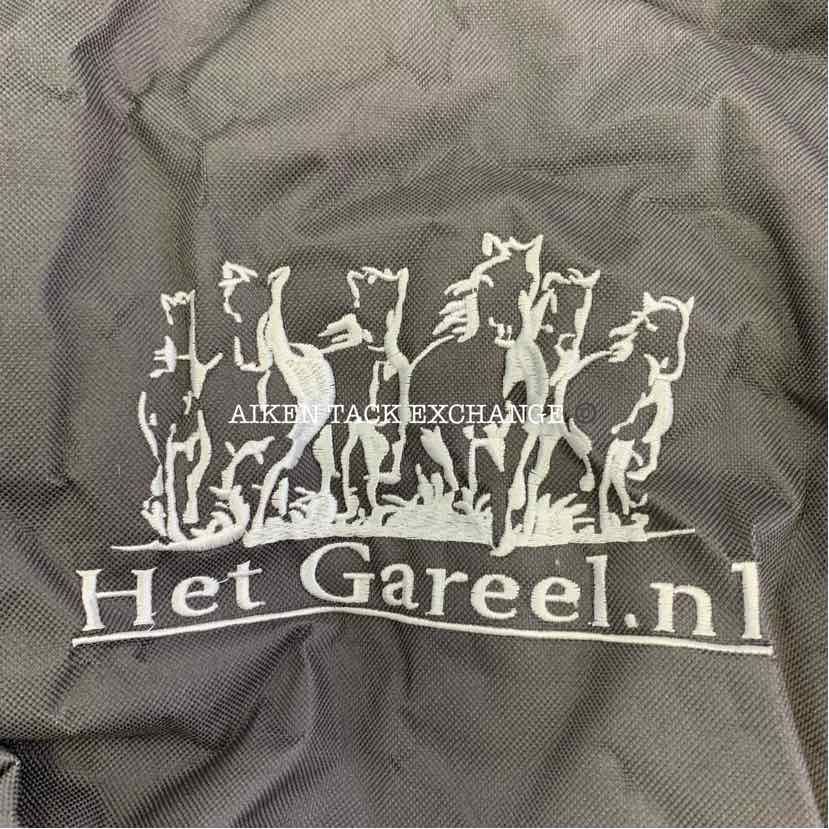 Het Gareel.nl Saddle Cover, Fleece Lined, Grey w/ White Embroidery
