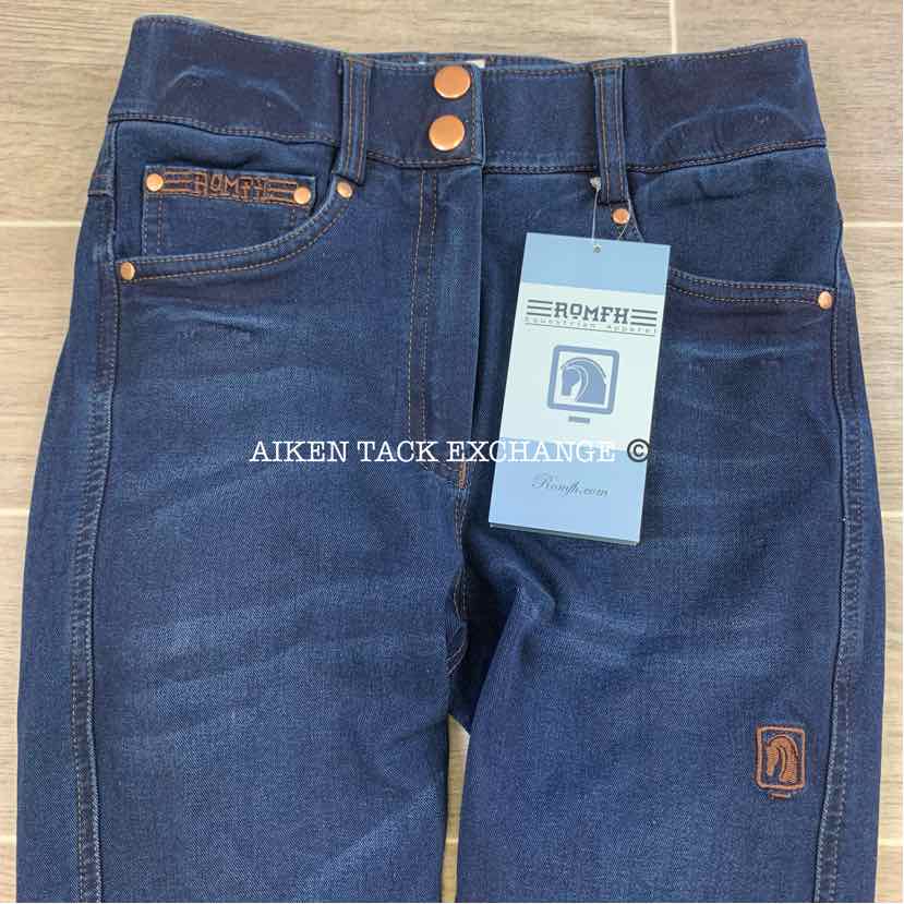 Romfh Bellita Denim Knee Patch Breeches, Size 12