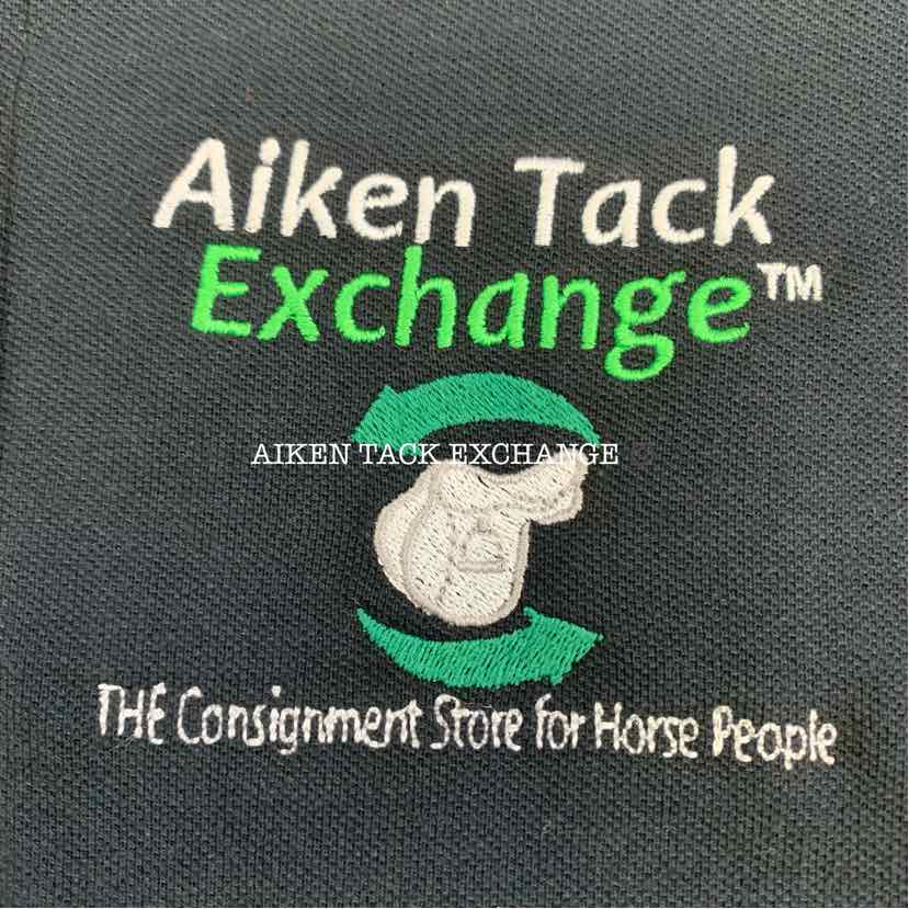 Aiken Tack Exchange Short Sleeve Polo Shirt, Black w/ Logo, Brand New
