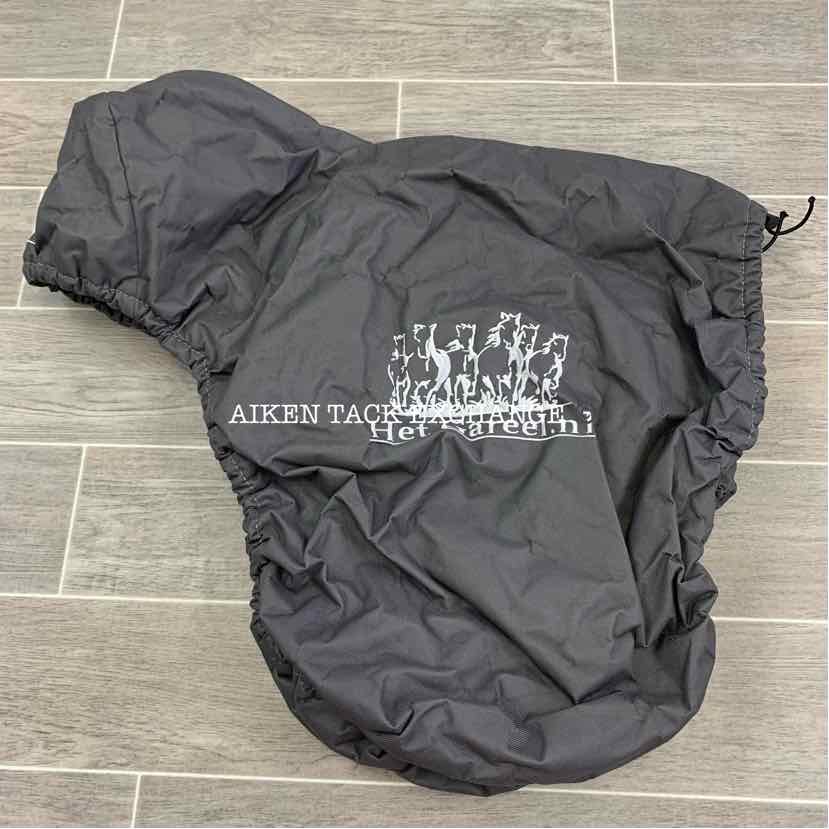 Het Gareel.nl Saddle Cover, Fleece Lined, Grey w/ White Embroidery