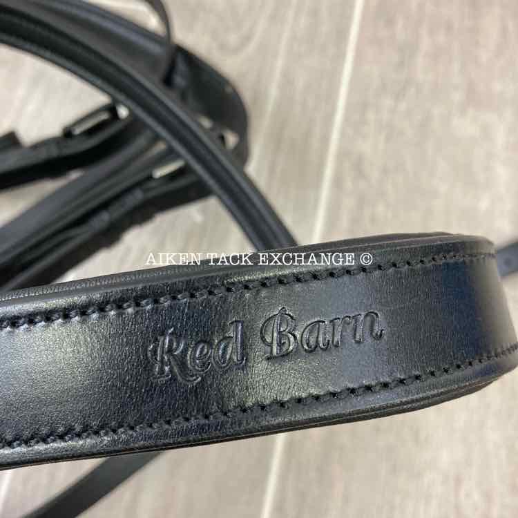 KL Select Red Barn Travers Bridle with Matching Reins, Black,Oversize, Brand New