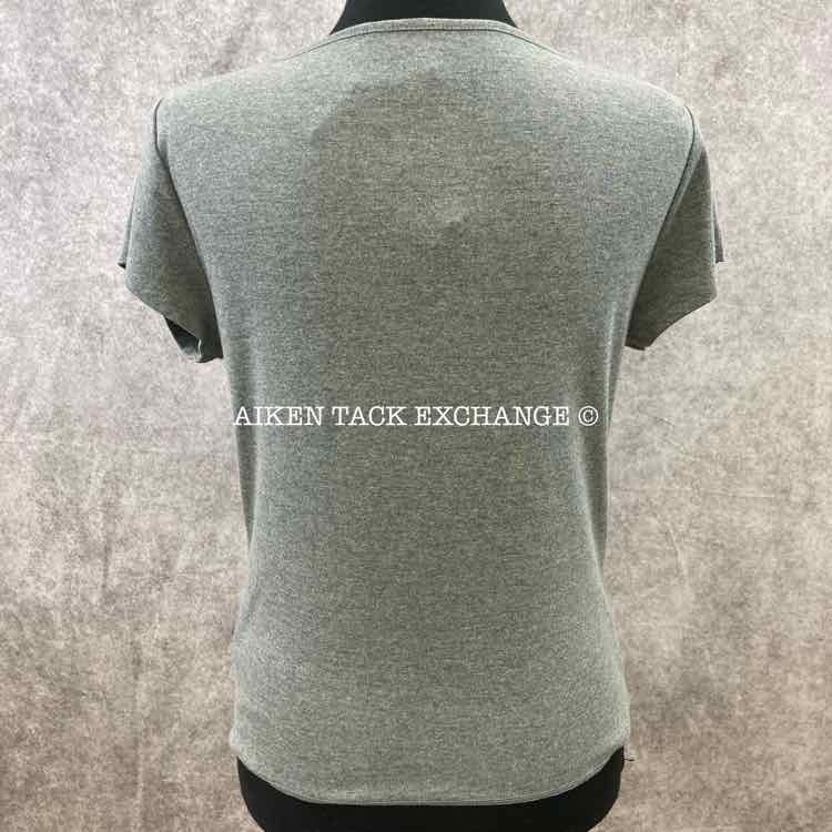 Women's L, Wild Fable Short Sleeve V-Neck Cropped Top T-Shirt, Heather Grey