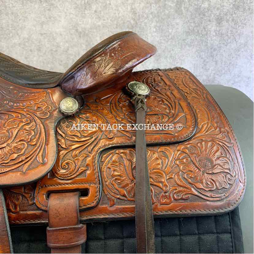 **SOLD** Tex Tan Hereford Western Saddle, 15" Seat, Wide Tree - Full QH Bars