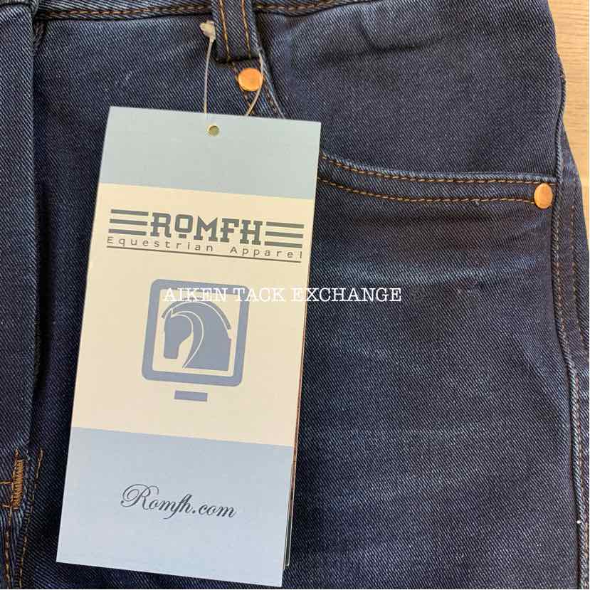 Romfh Bellita Denim Knee Patch Breeches, Size 12