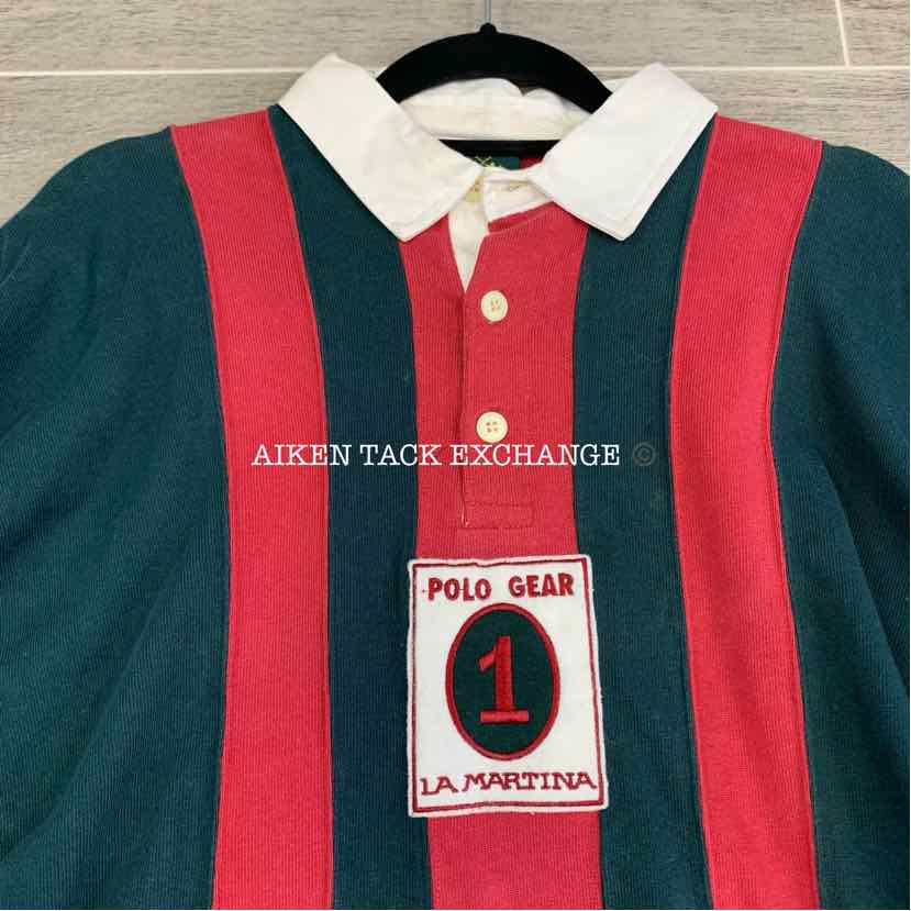 La Martina Polo Gear Long Sleeve Pique Polo Shirt, Size XL