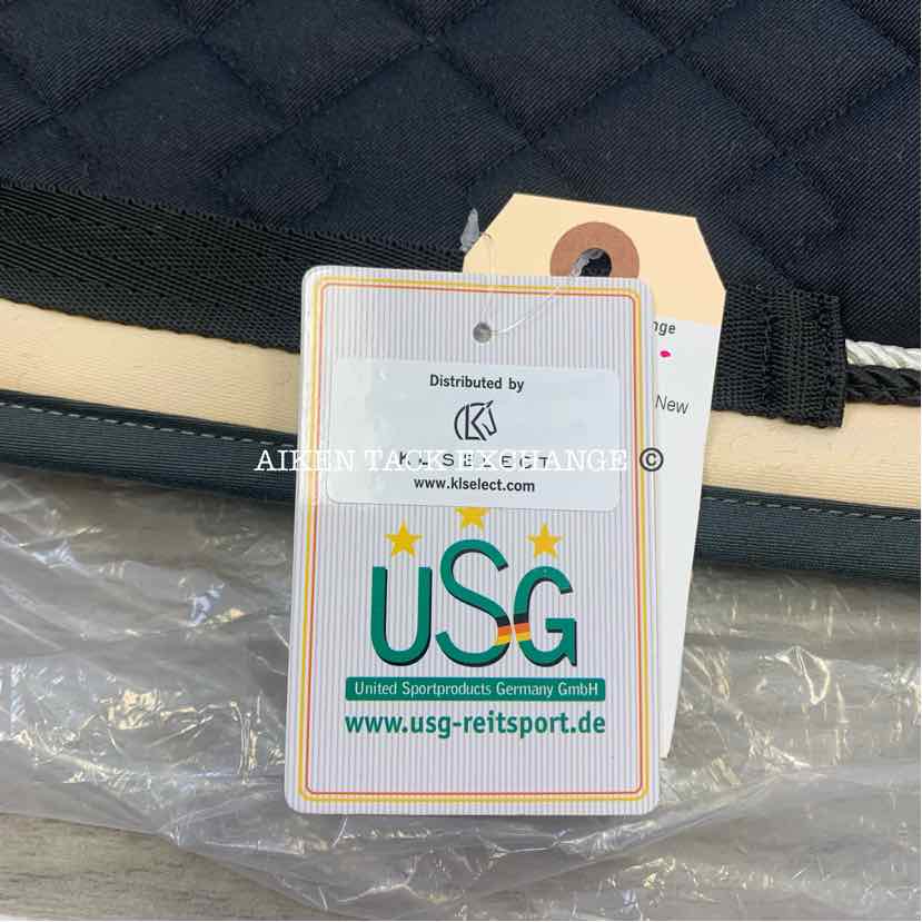 USG by KL Select Pony All Purpose Saddle Pad, Black/Ecru/Grey, Brand New