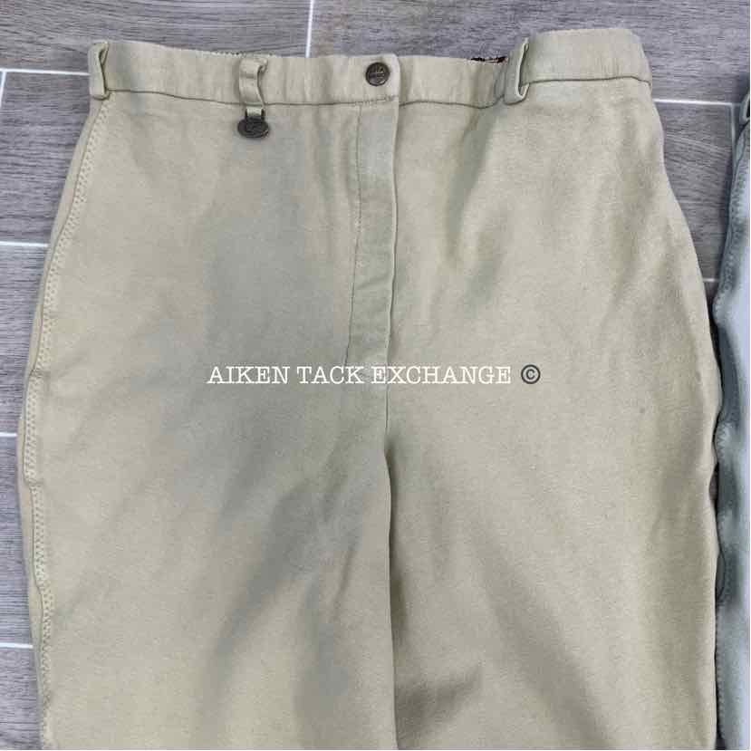 BARGAIN BUNDLE: 2 Pairs of On Course Cotton Naturals Knee Patch Breeches, 34 L