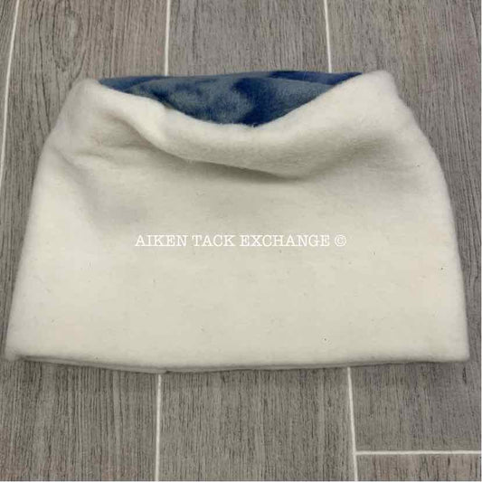 Handmade Fleece Winter Hat - White & Blue